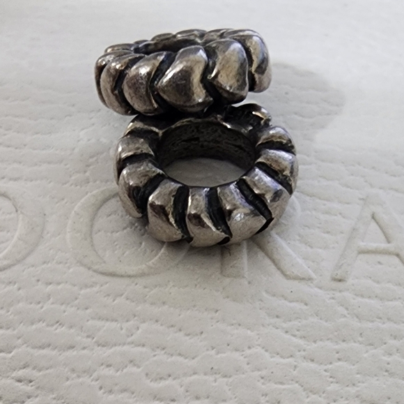 2 Pandora Silver Heart Row Spacer - Picture 1 of 5